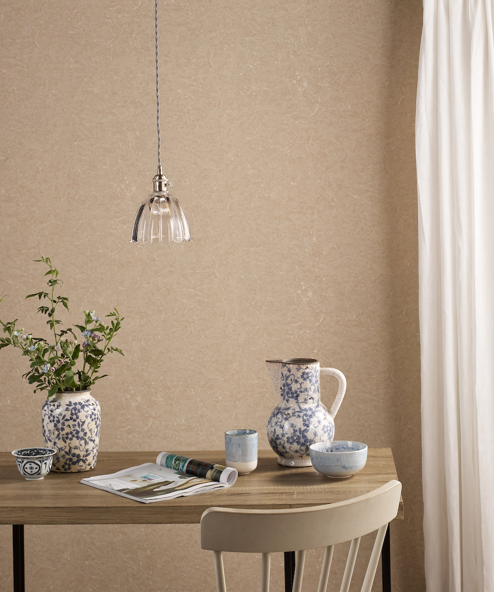 Dar Hadano Pendant Antique Chrome and Scalloped Bell Glass