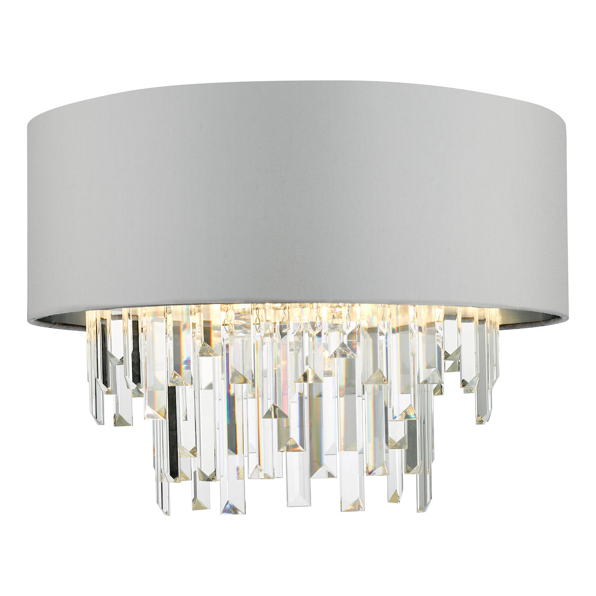Dar Halle 4 Light Flush Grey Shade Crystal