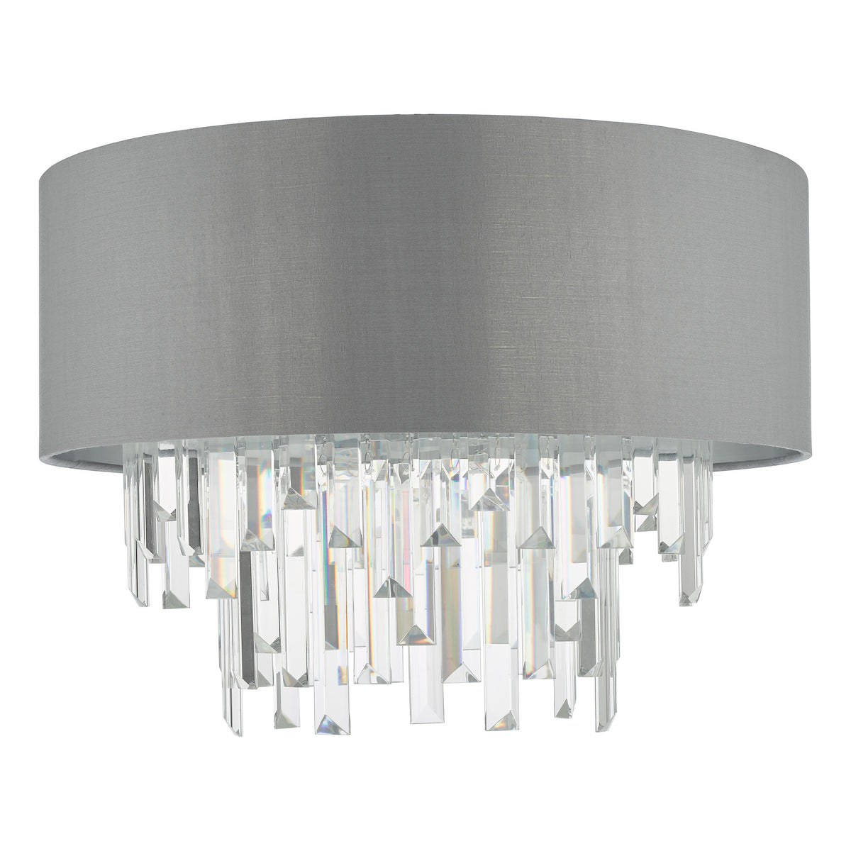 Dar Halle 4 Light Flush Grey Shade Crystal