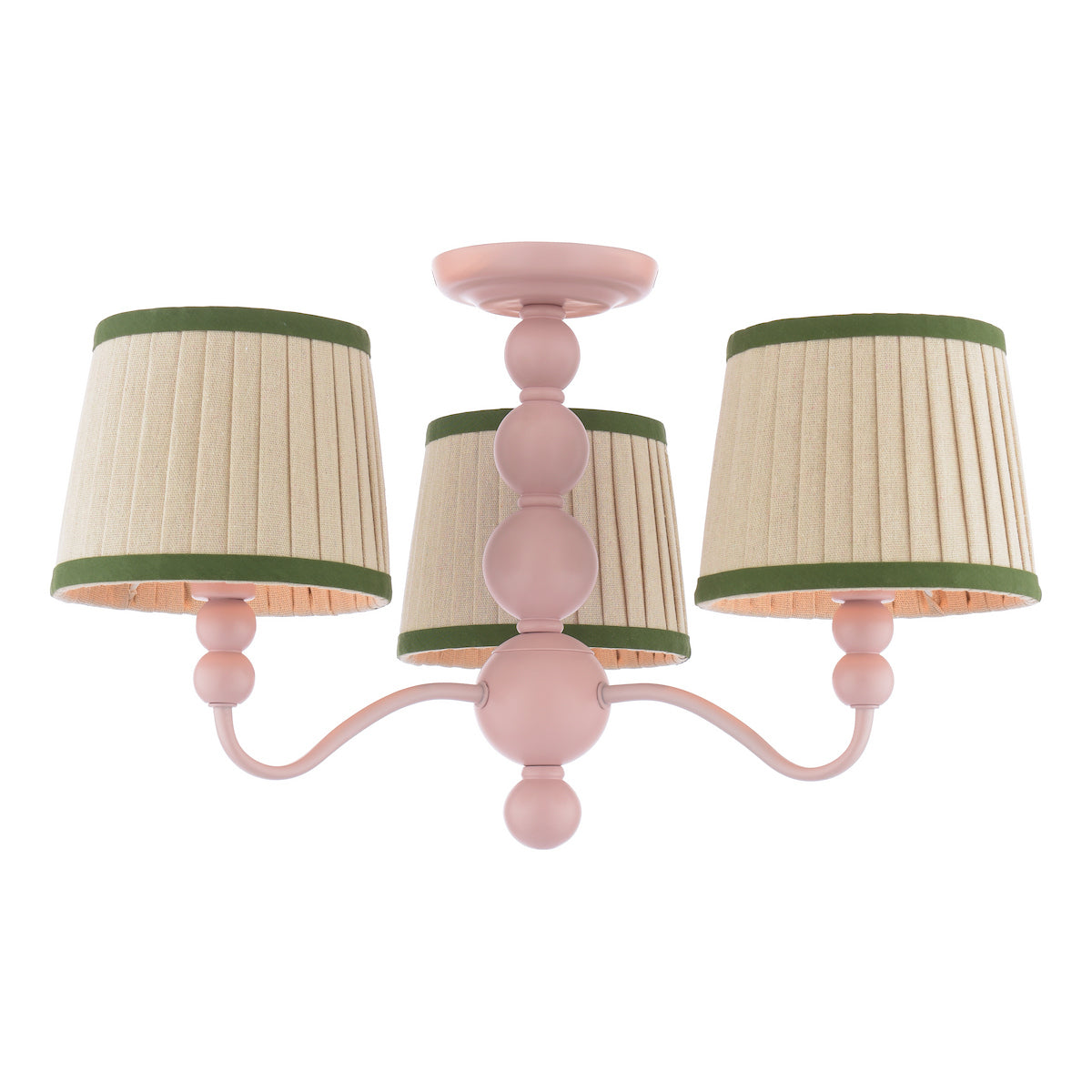 Joules Harewood 3 Light Semi-Flush Matt Pink With Shade