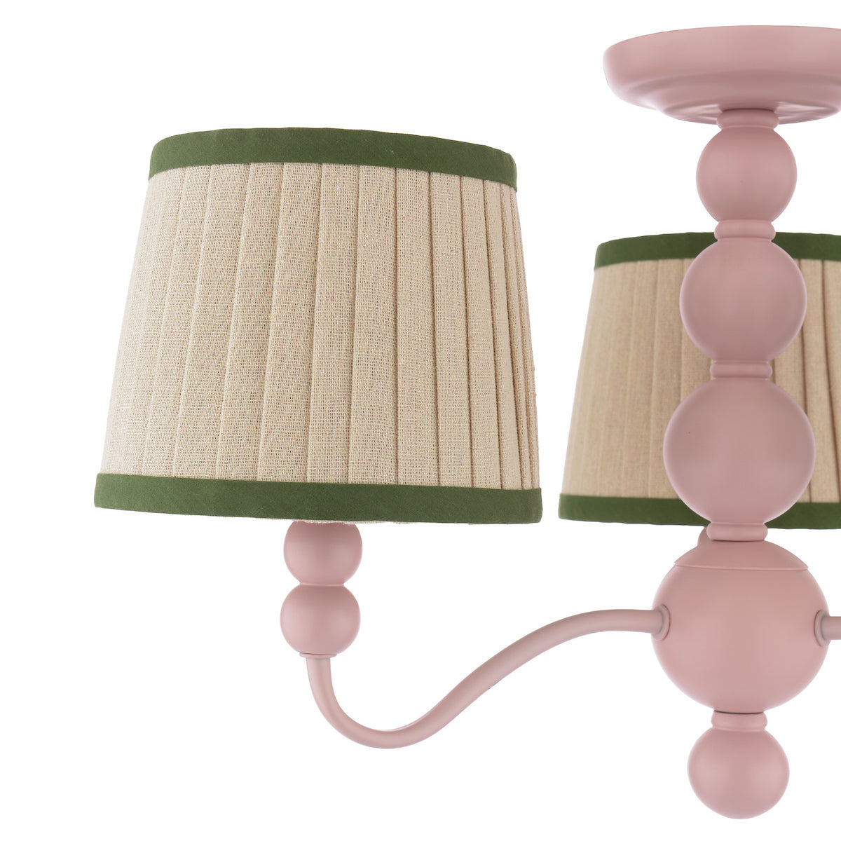Joules Harewood 3 Light Semi-Flush Matt Pink With Shade