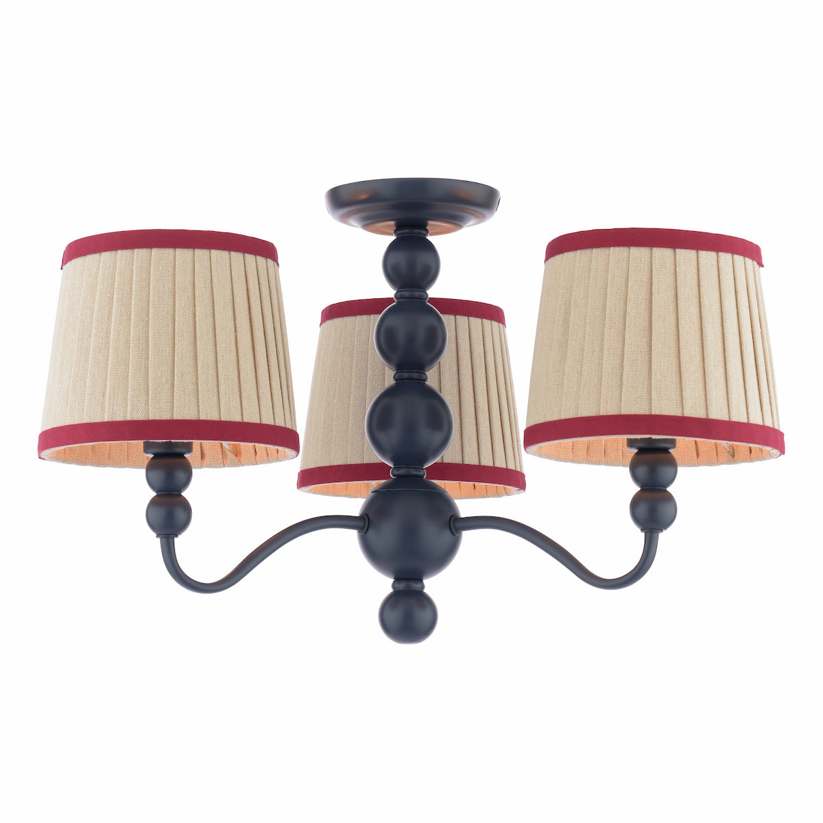 Joules Harewood 3 Light Semi-Flush Matt Blue With Shade