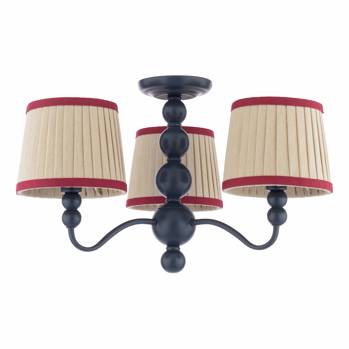 Joules Harewood 3 Light Semi-Flush Matt Blue With Shade