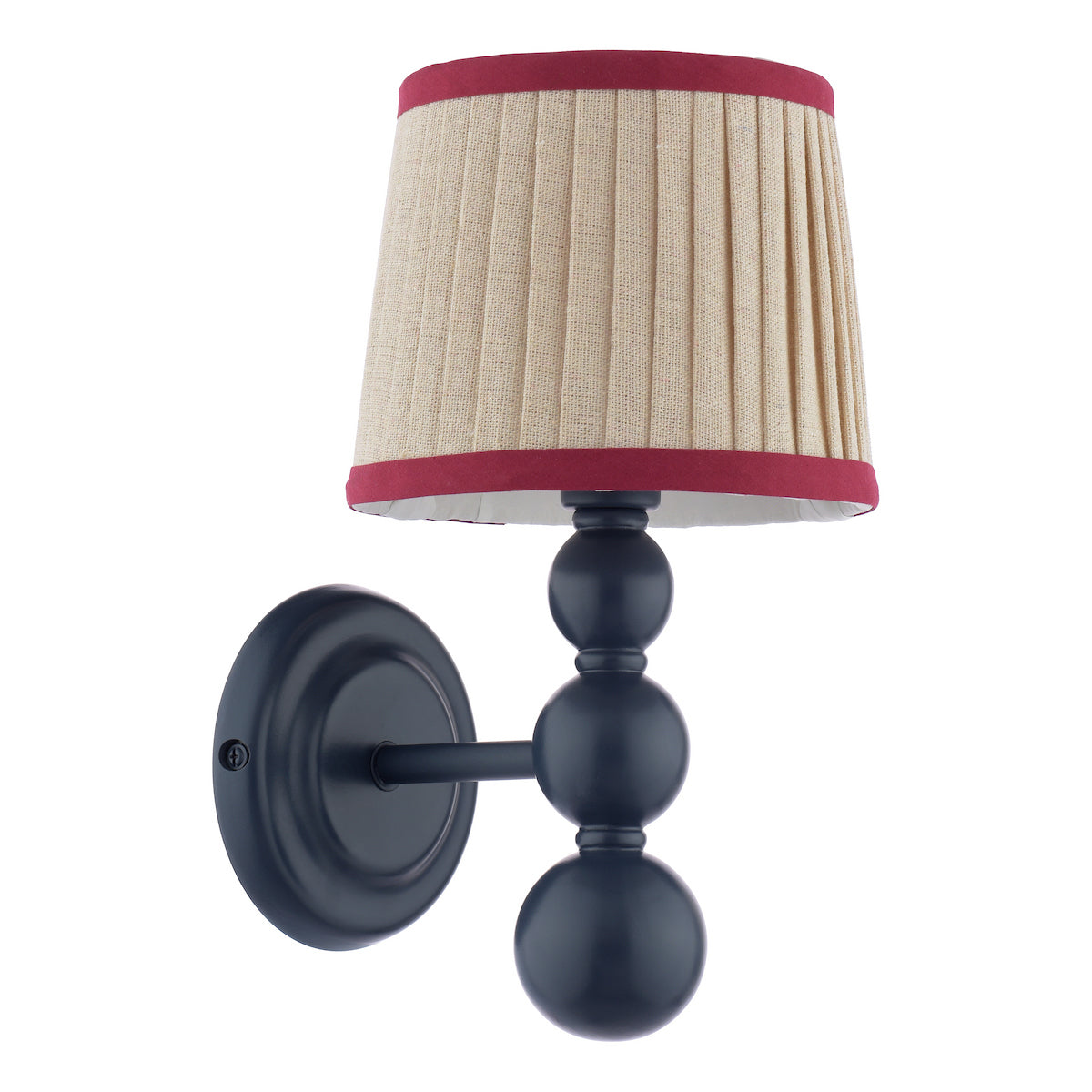 Joules Harewood Wall Light Matt Blue With Linen Shade