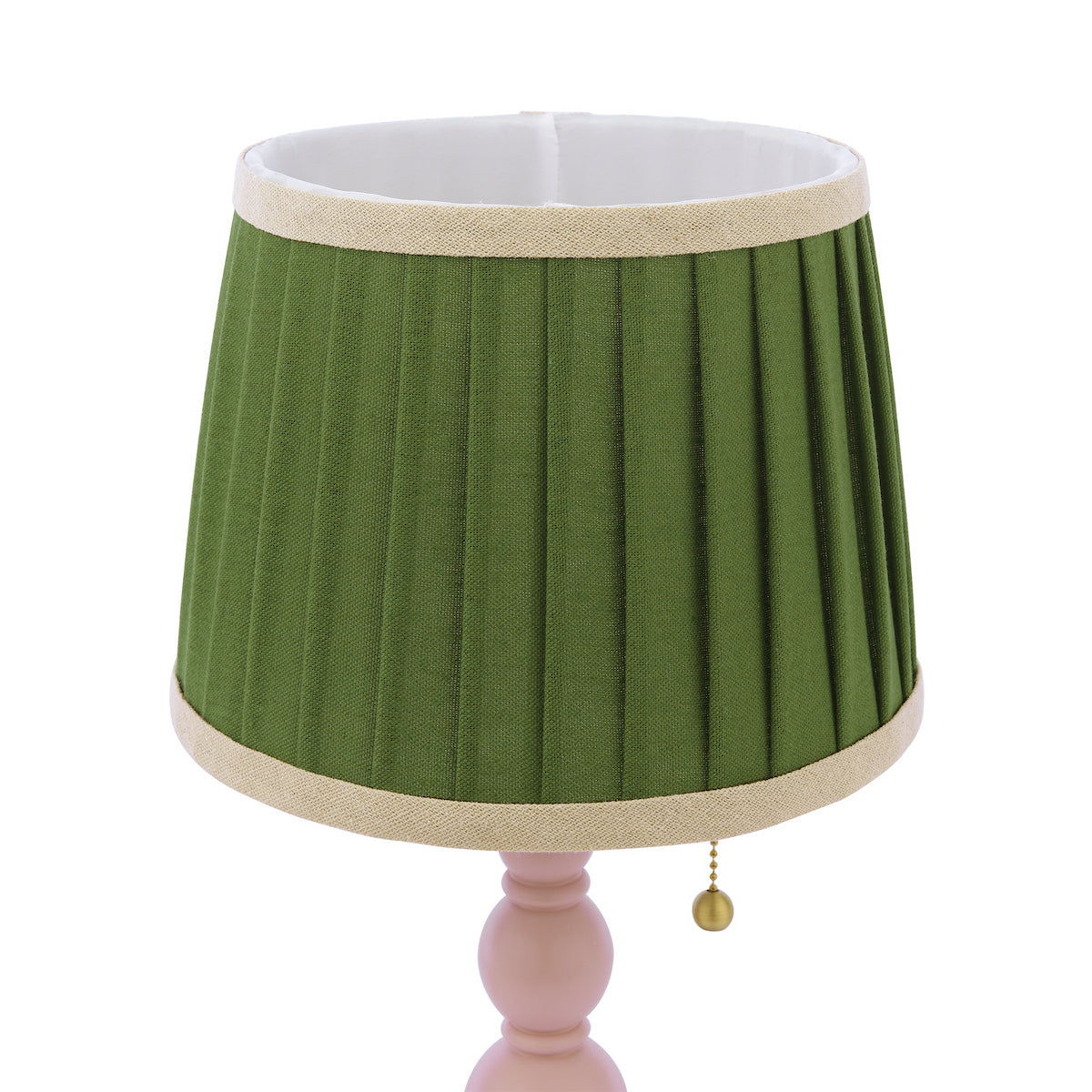 Joules Harewood Table Lamp Matt Pink With Green Shade