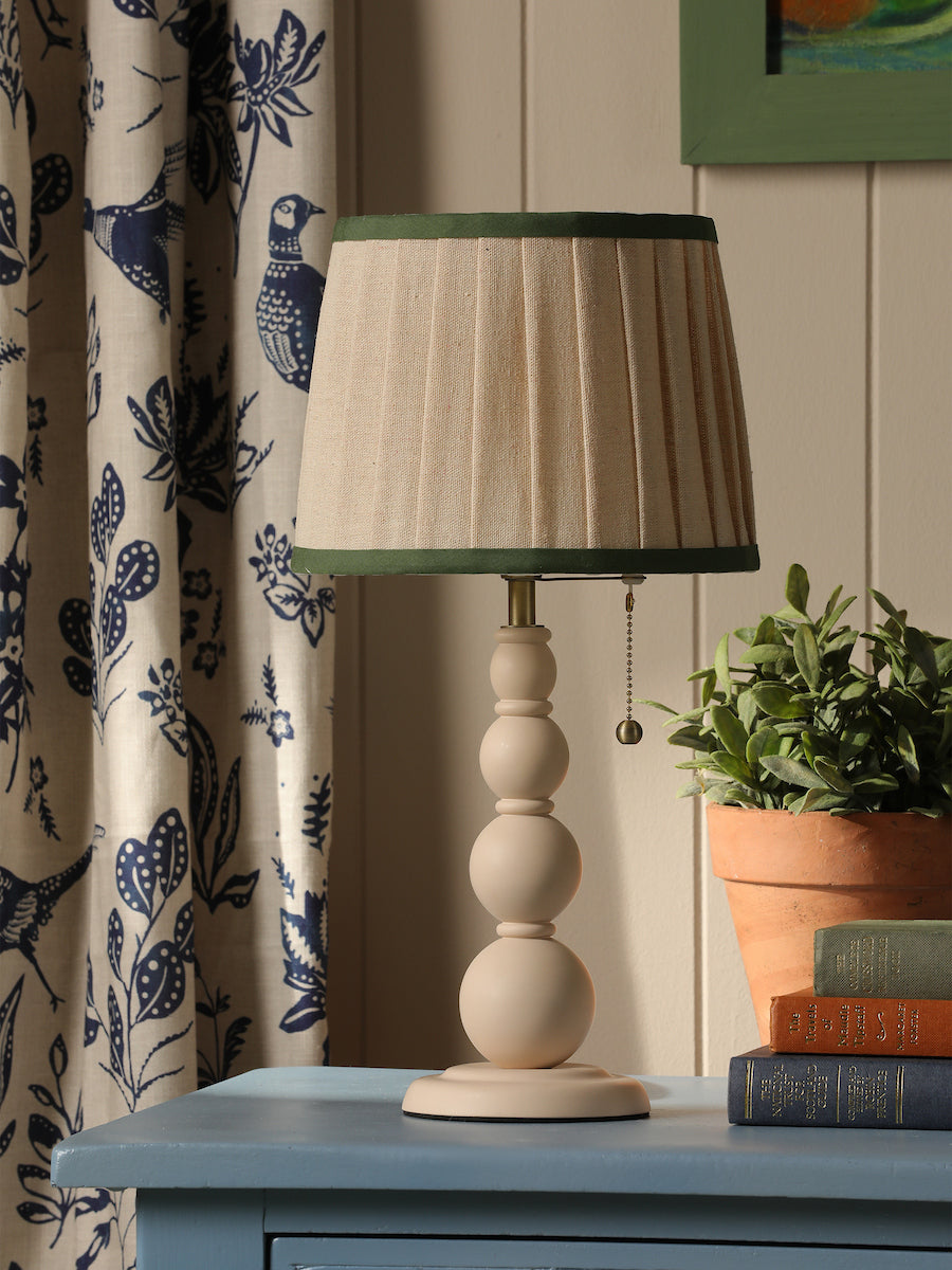Joules Harewood Table Lamp Matt Cream With Natural Shade