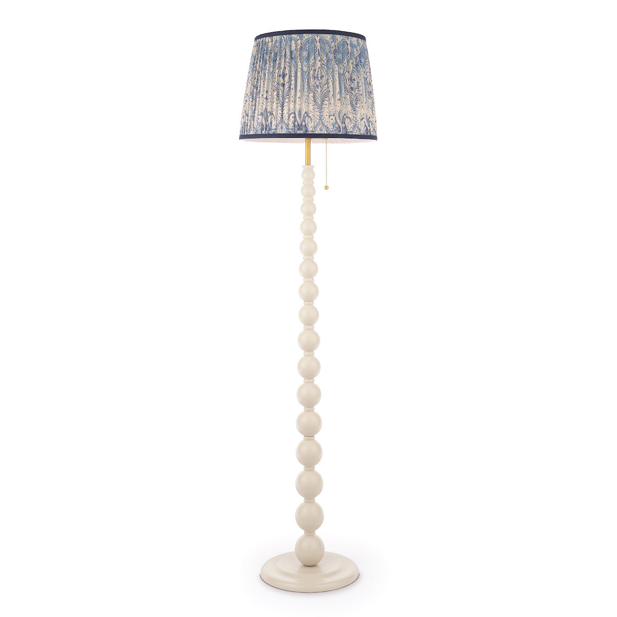 Joules Harewood Floor Lamp Matt Cream With Blue Shade