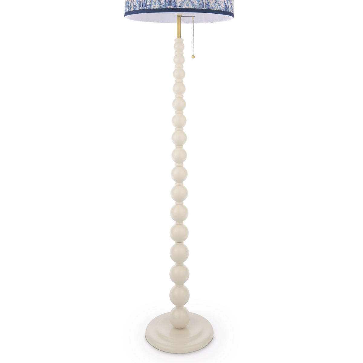 Joules Harewood Floor Lamp Matt Cream With Blue Shade