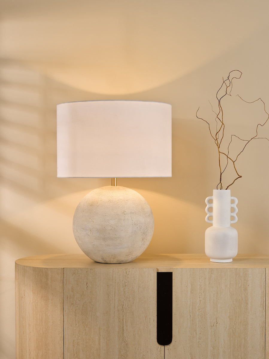 Dar Havana Ceramic Table Lamp Natural Finish With Shade