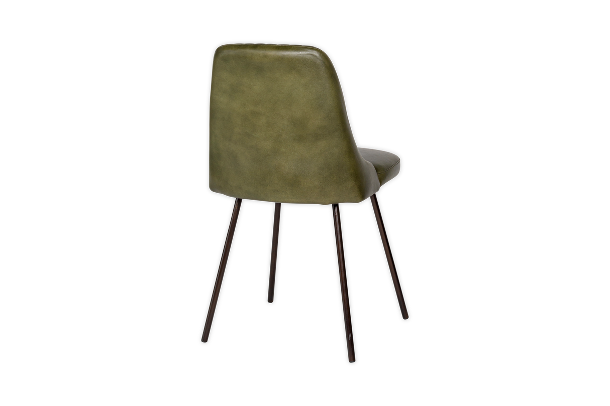 Nkuku Harsha Leather Dining Chair Rich Green