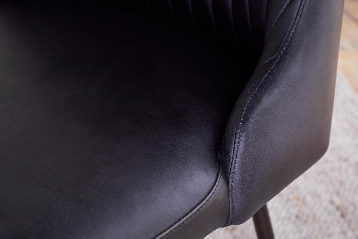 Nkuku Harsha Leather Dining Chair Aged Black