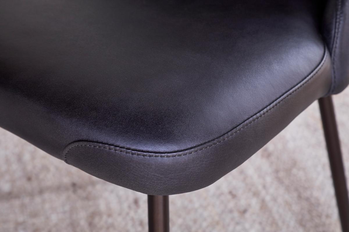 Nkuku Harsha Leather Dining Chair Aged Black
