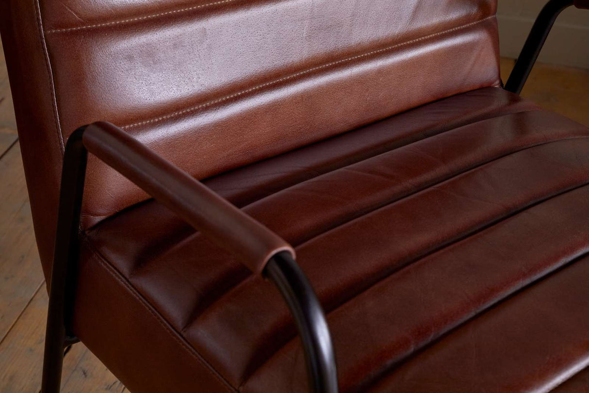 Nkuku Hadithi Leather Occasional Chair Chocolate Brown