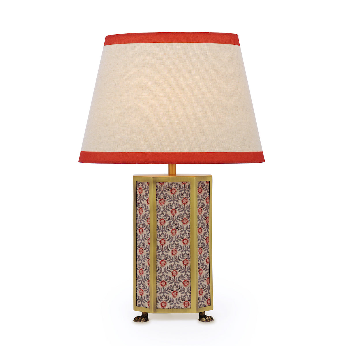 Joules Helmingham Table Lamp Floral Red With Shade