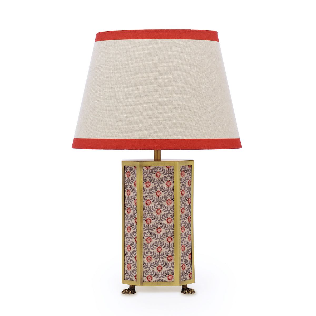 Joules Helmingham Table Lamp Floral Red With Shade
