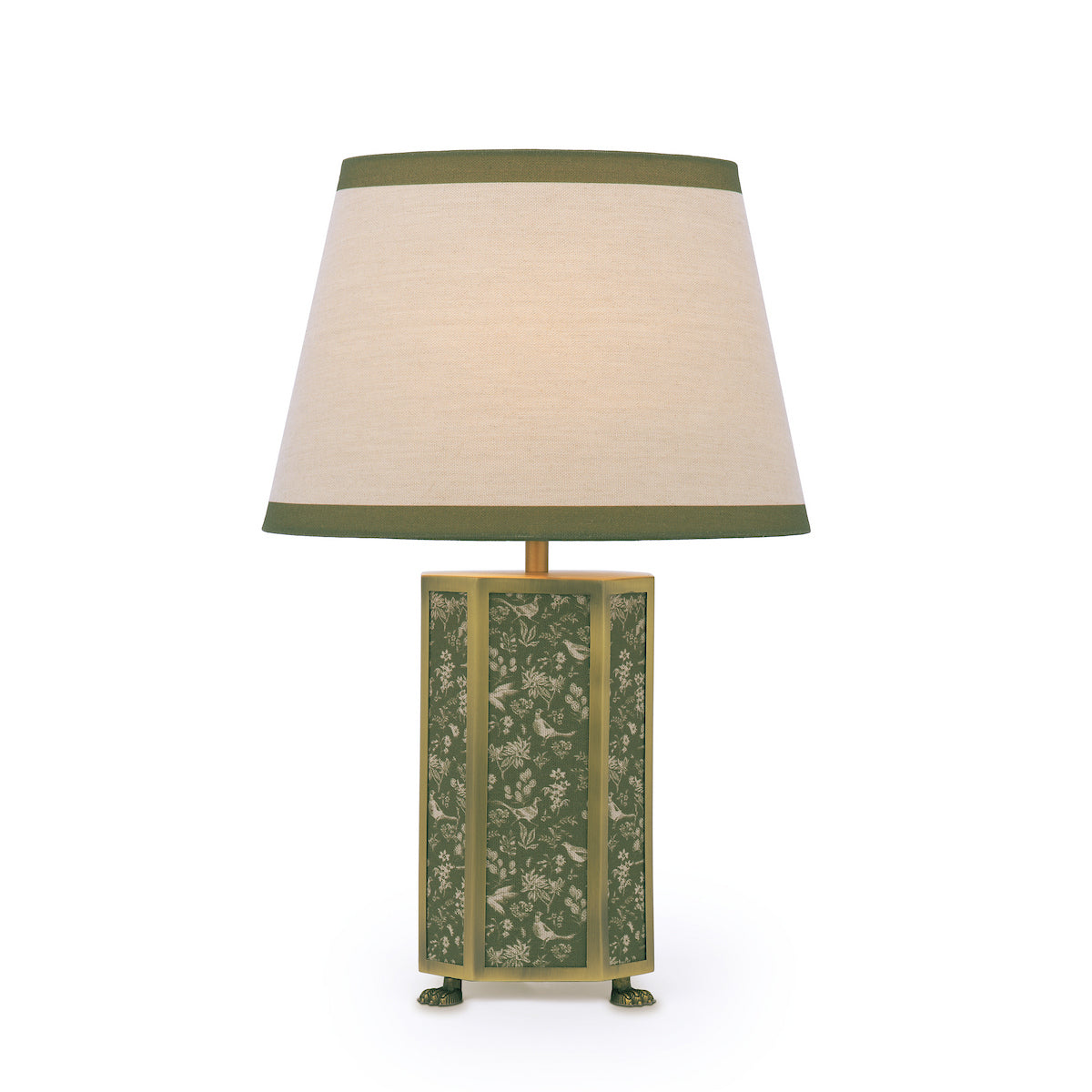 Joules Helmingham Table Lamp Green Birds With Shade