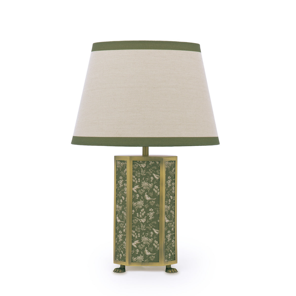 Joules Helmingham Table Lamp Green Birds With Shade