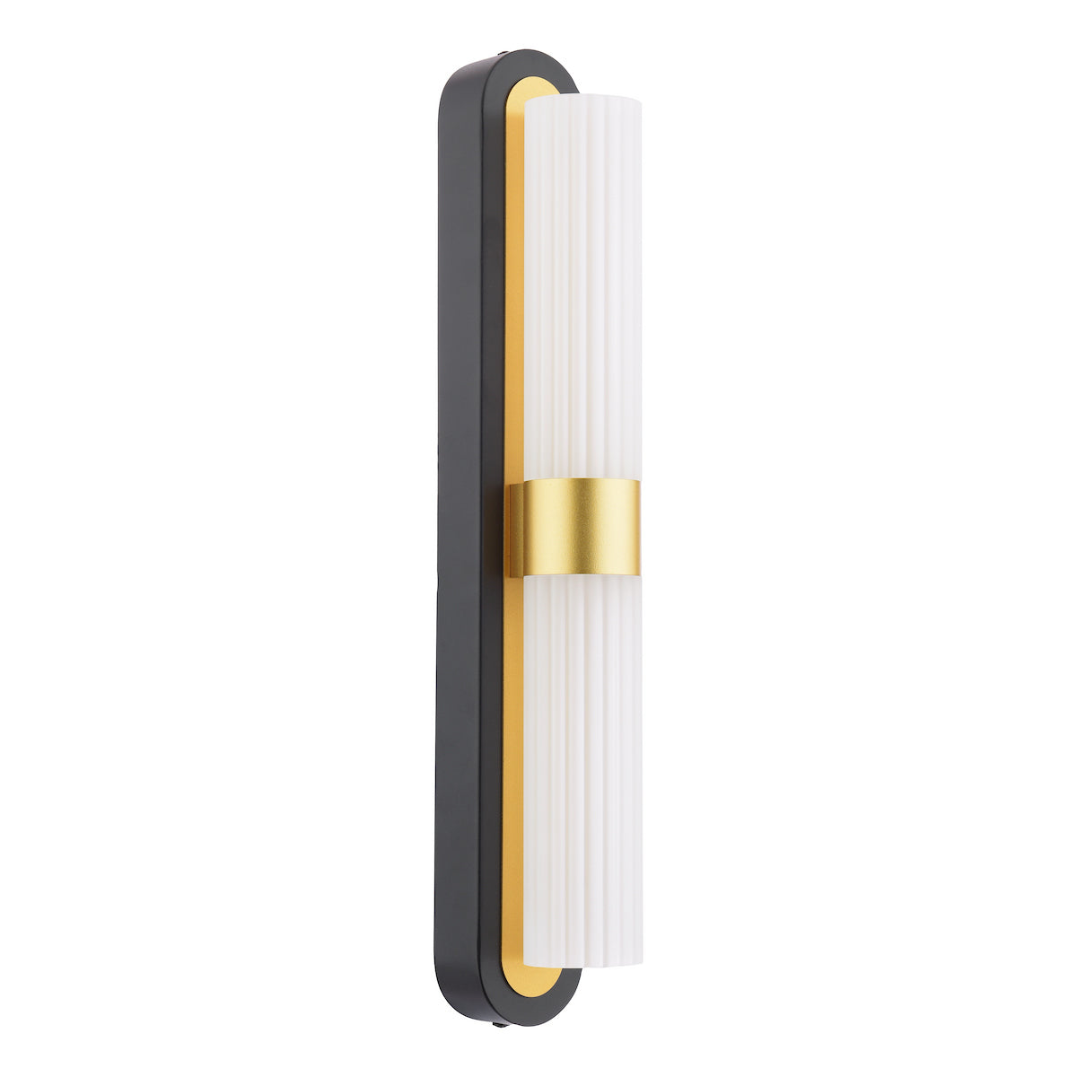 Dar Hessel 2 Light Wall Light Matt Black and Satin Gold LED