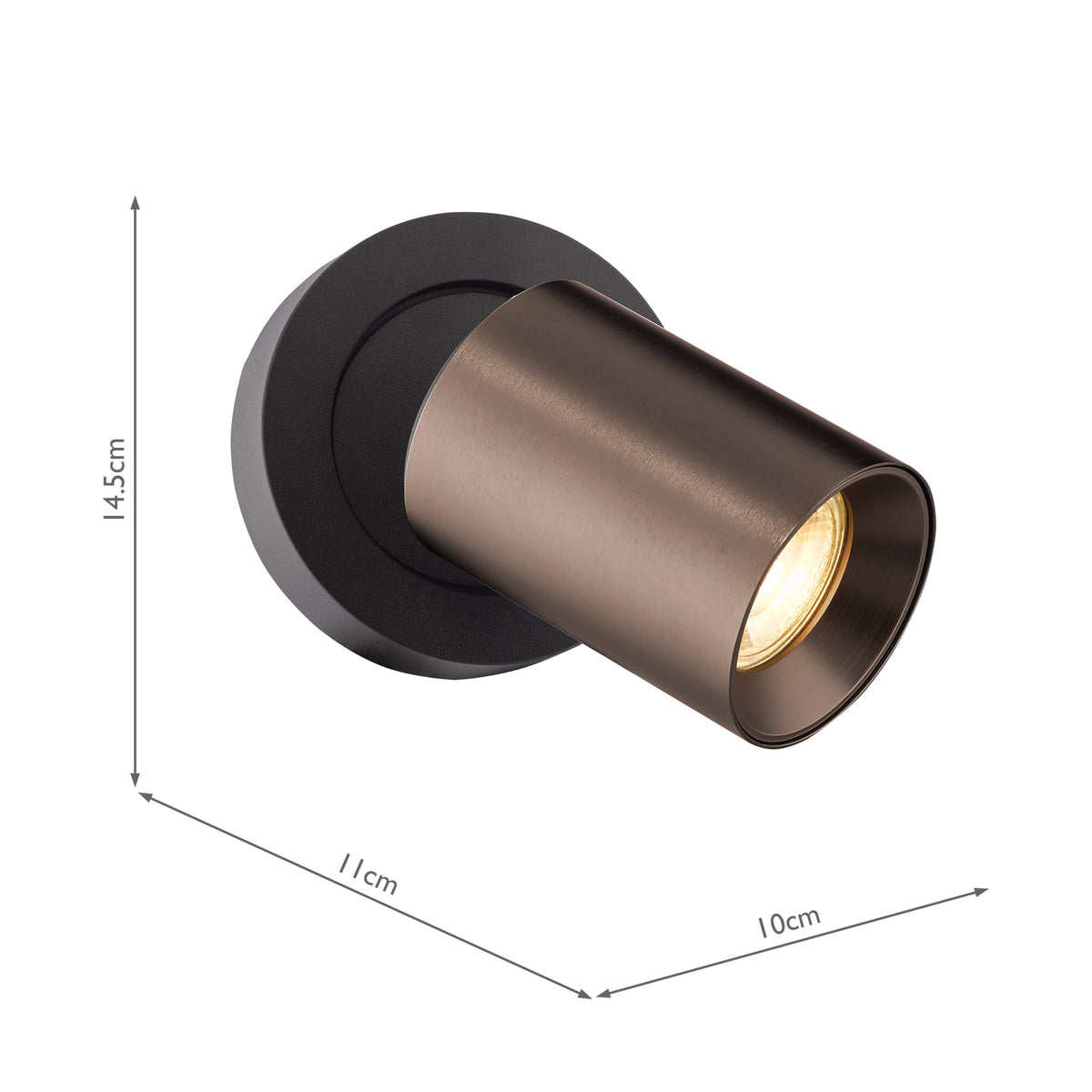 Dar Hiro Single Spotlight Satin Bronze and Matt Black