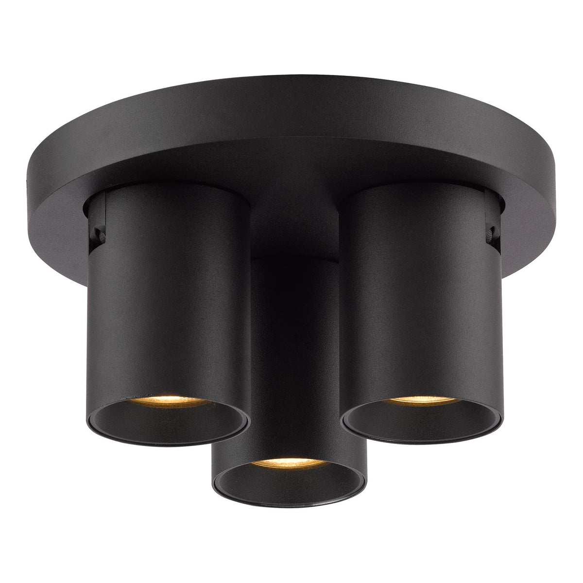 Dar Hiro 3 Light Plate Spotlight Matt Black