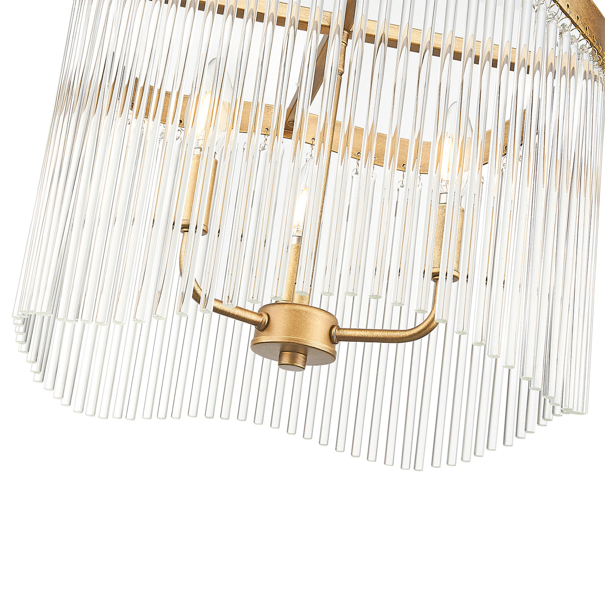 Franklite Harp 3lt Pendant Chandelier in Aged Brass