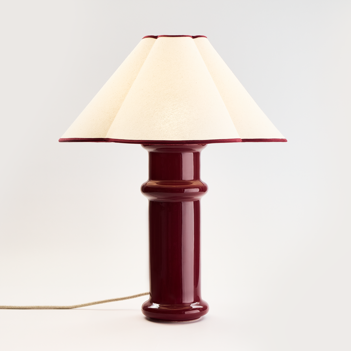 Tala Heath Table Lamp in Port Red with Shade