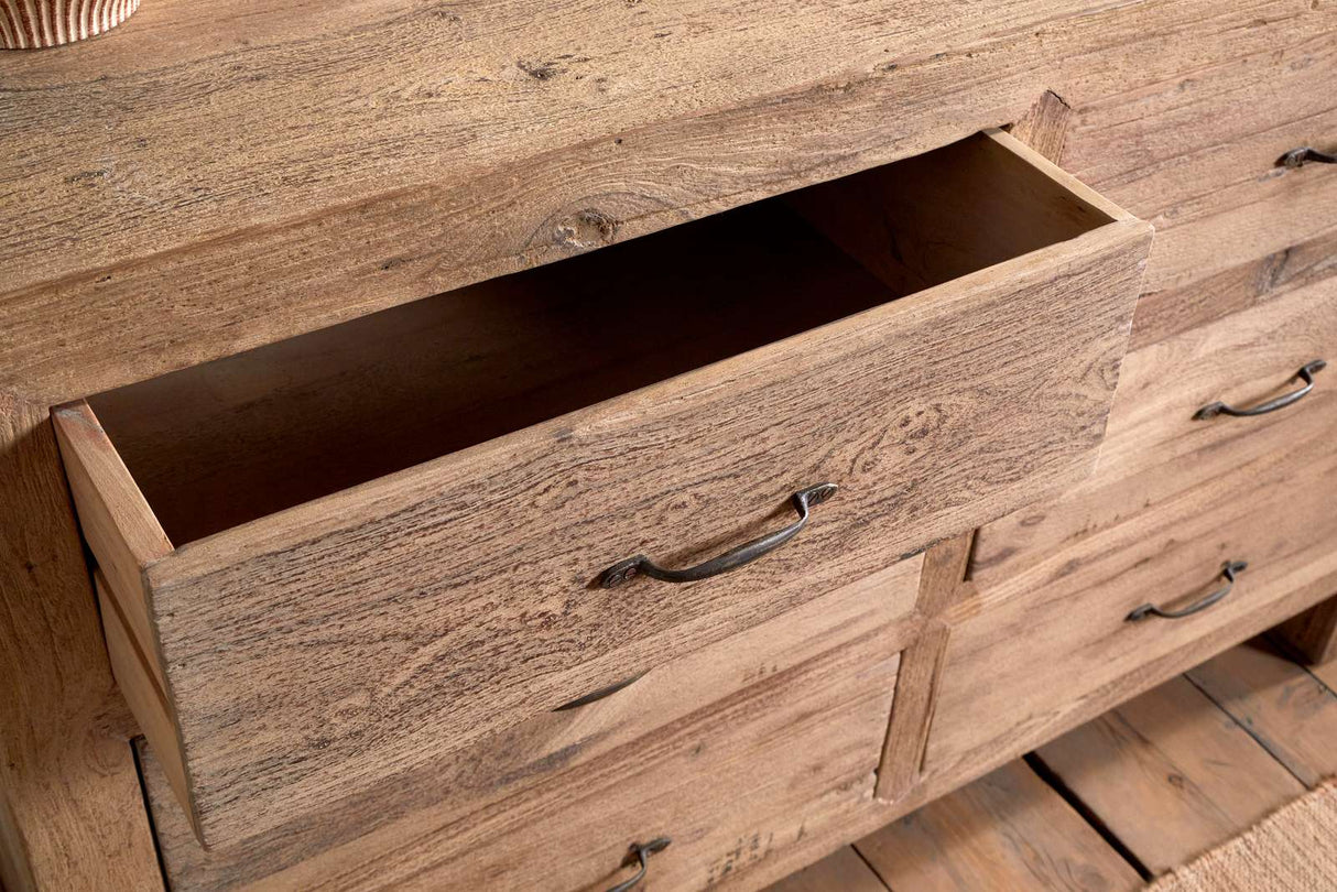 Nkuku Iya Reclaimed Wood Chest of Drawers Natural Large
