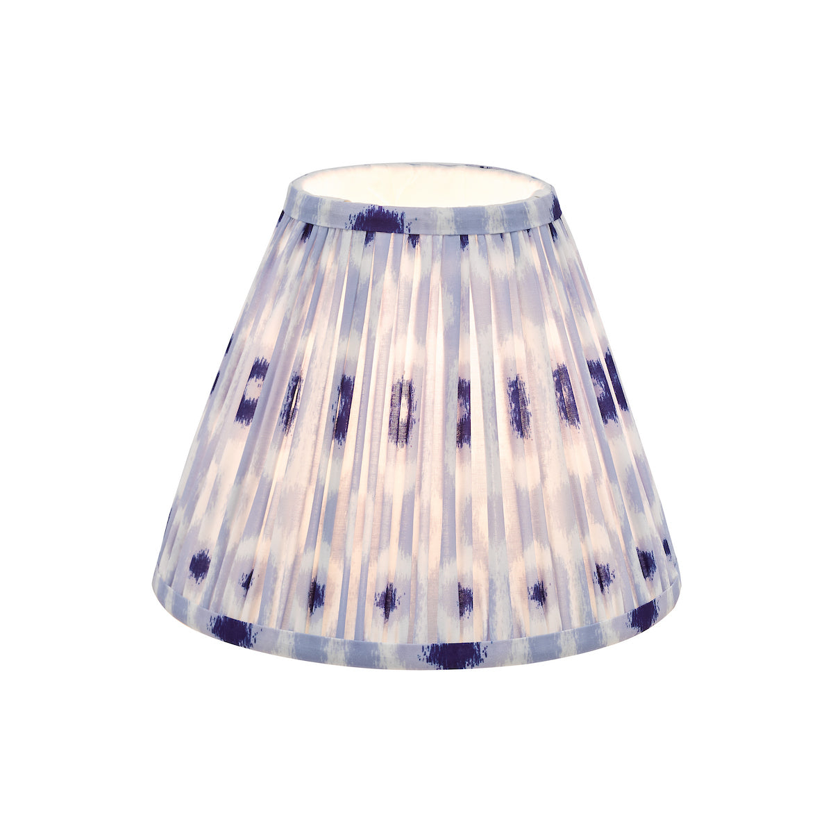 Dar Ikat Blue and White Cotton Tapered drum Shade 25cm