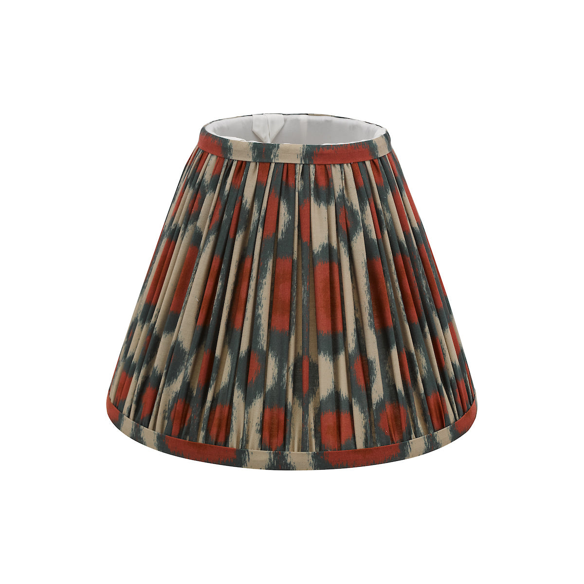 Dar Ikat Red and Green Cotton Tapered drum Shade 25cm