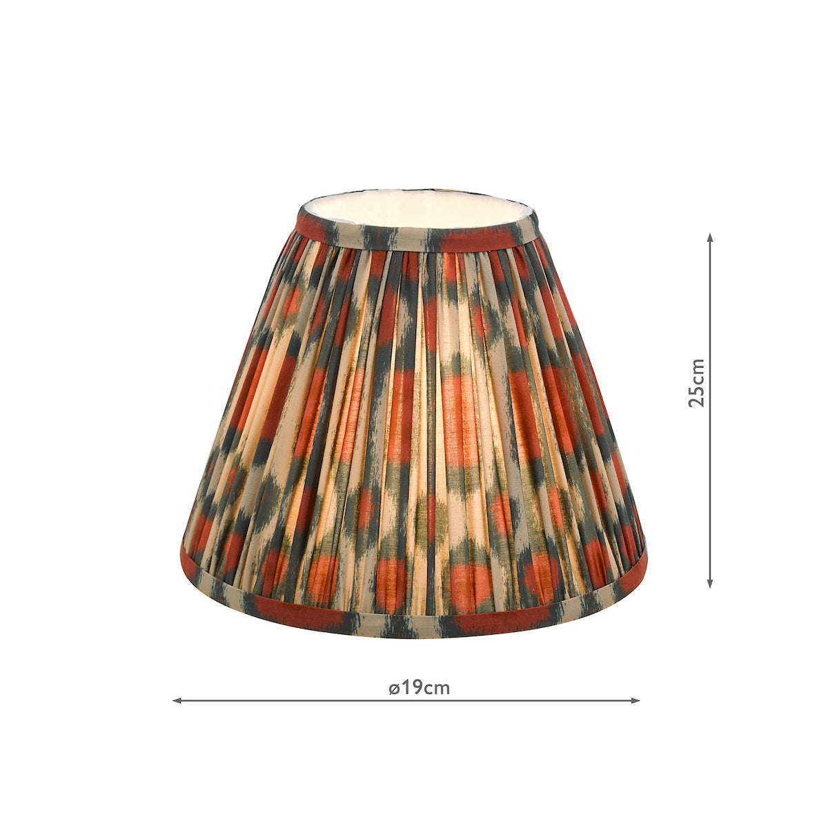 Dar Ikat Red and Green Cotton Tapered drum Shade 25cm