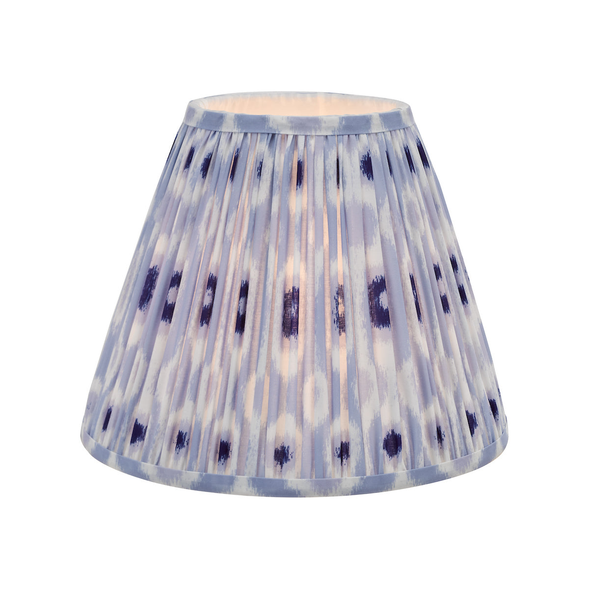 Dar Ikat Blue and White Cotton Tapered Drum Shade 30cm