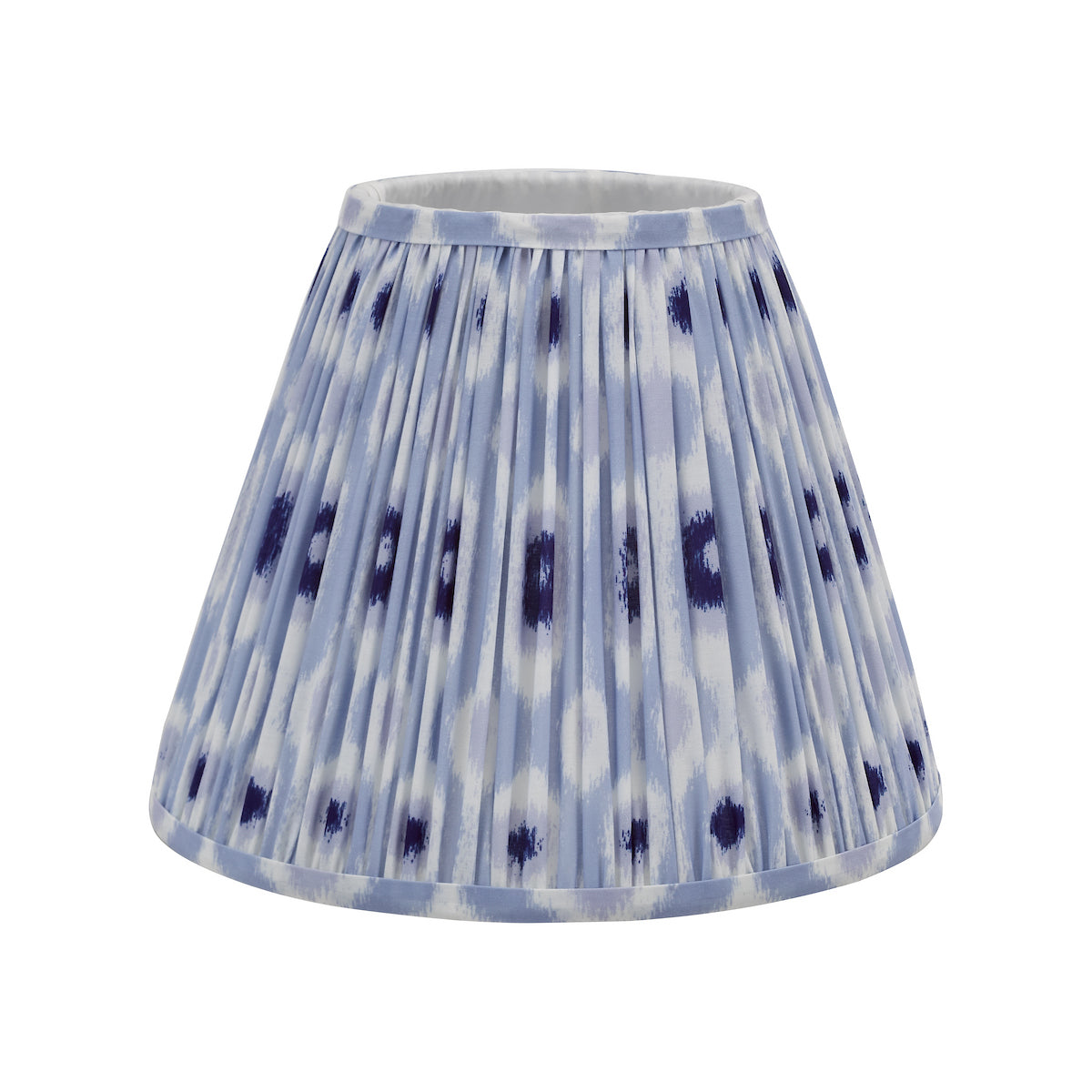 Dar Ikat Blue and White Cotton Tapered Drum Shade 30cm
