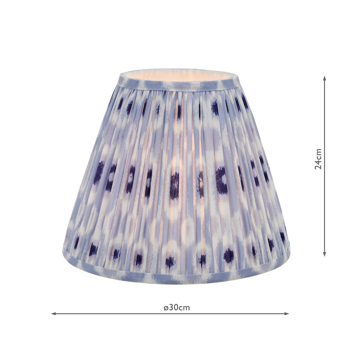 Dar Ikat Blue and White Cotton Tapered Drum Shade 30cm