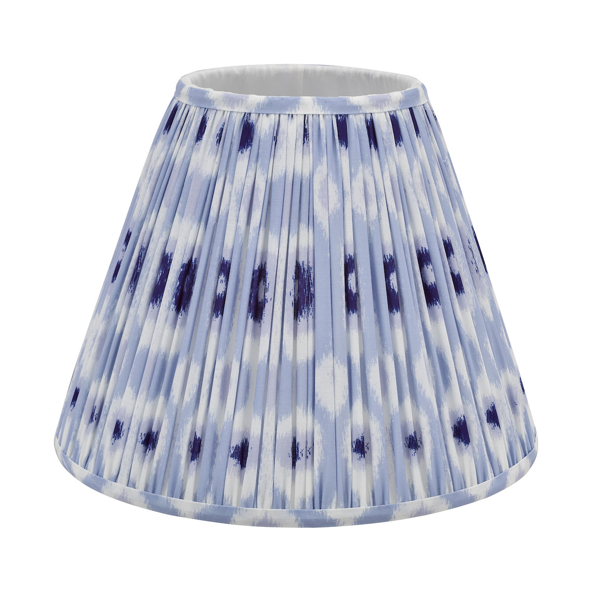 Dar Ikat Blue and White Cotton Tapered drum Shade 35cm