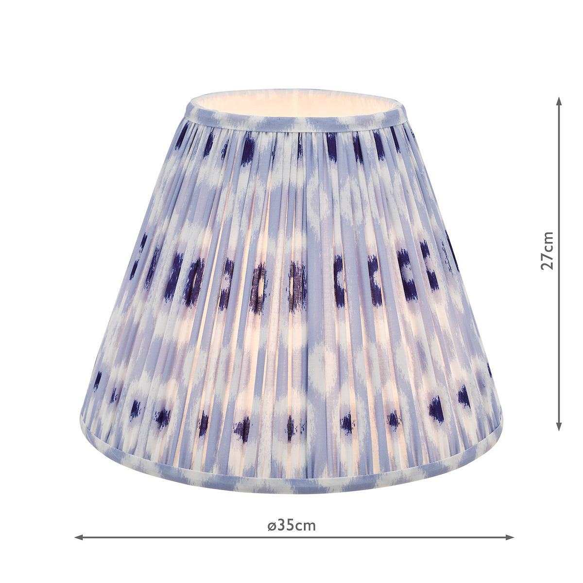 Dar Ikat Blue and White Cotton Tapered drum Shade 35cm