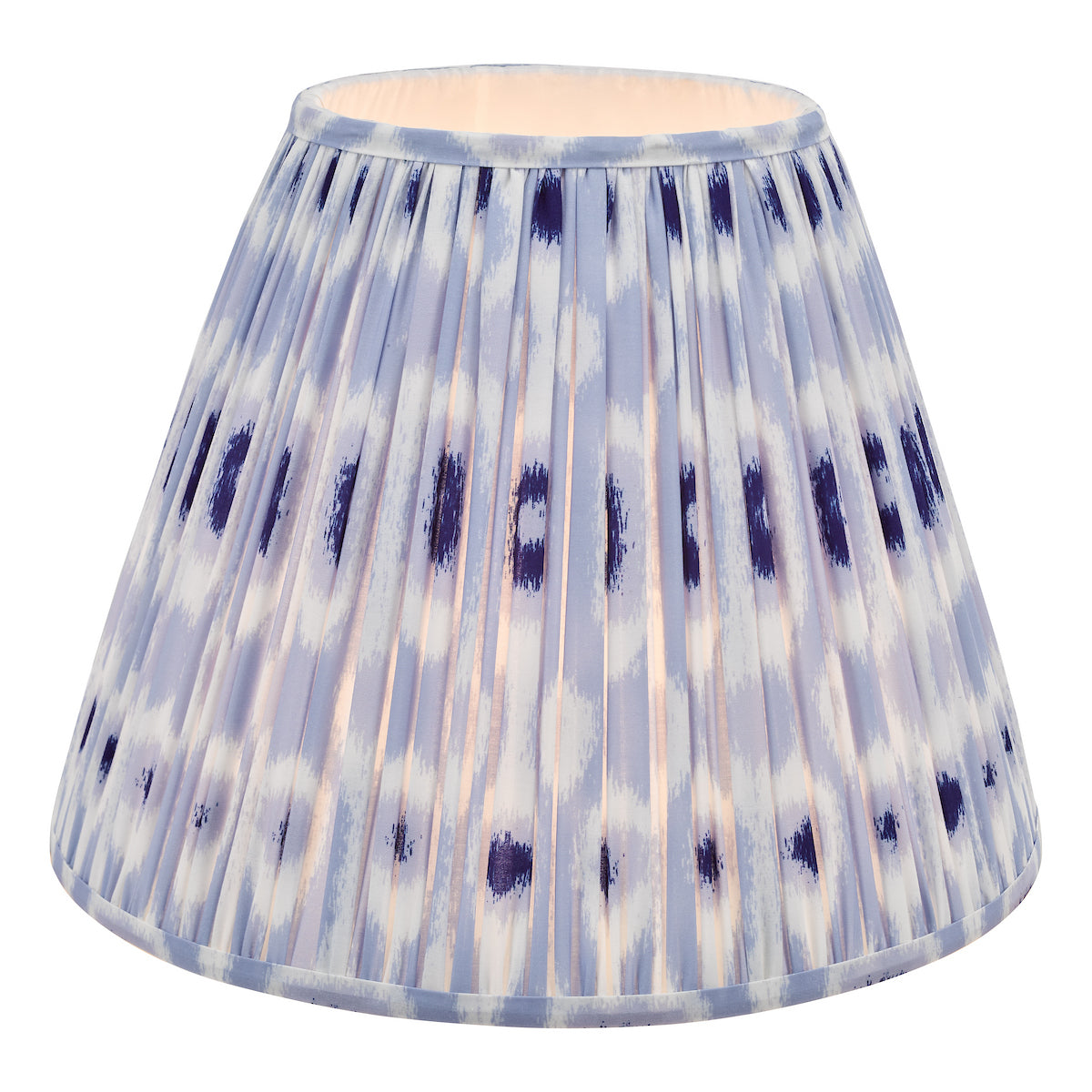 Dar Ikat Blue and White Cotton Tapered drum Shade 40cm