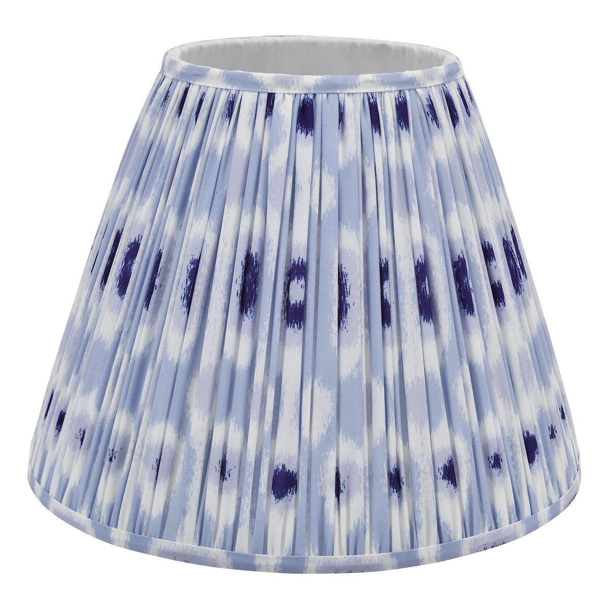 Dar Ikat Blue and White Cotton Tapered drum Shade 40cm