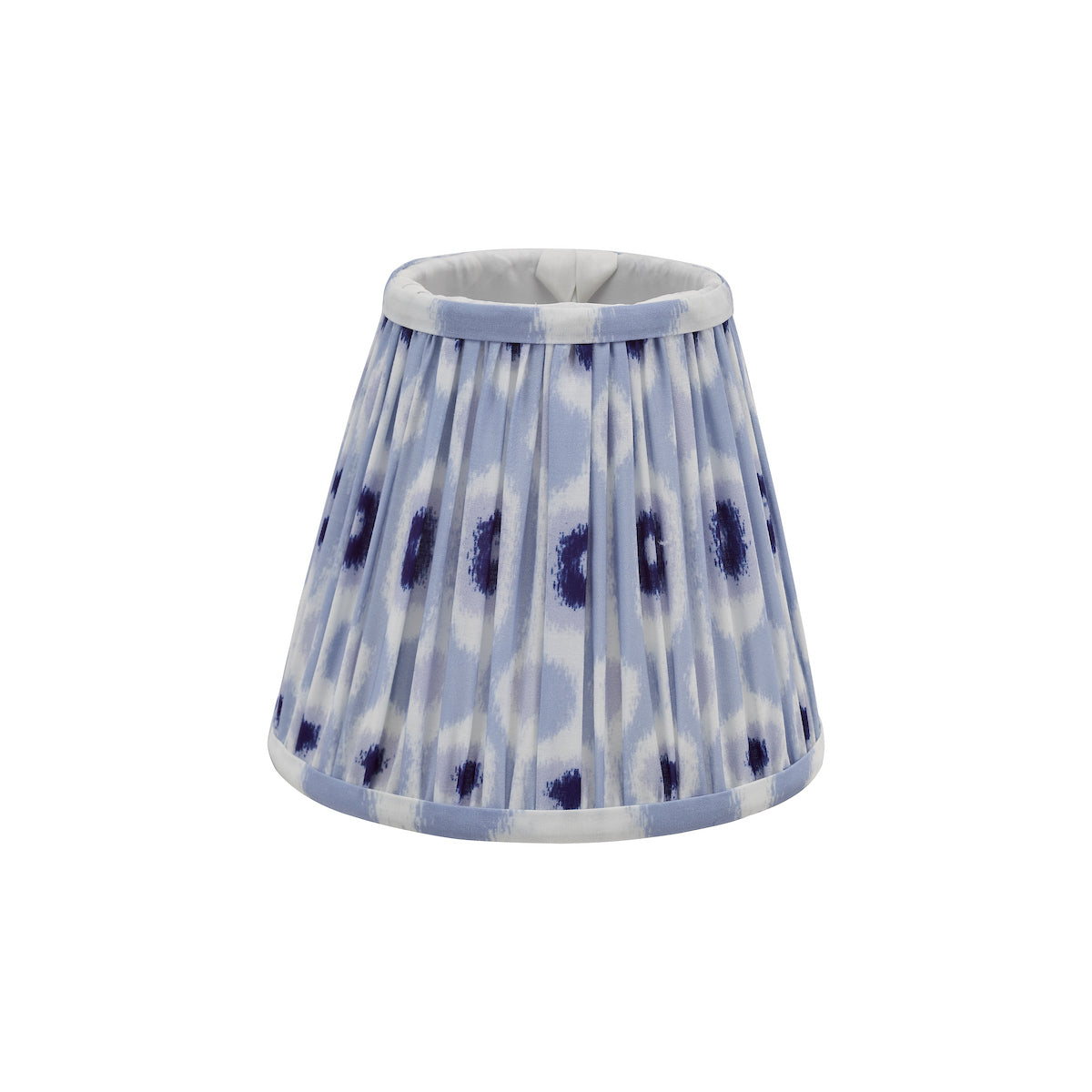 Dar Ikat Blue and White Cotton Tapered drum Shade 15cm