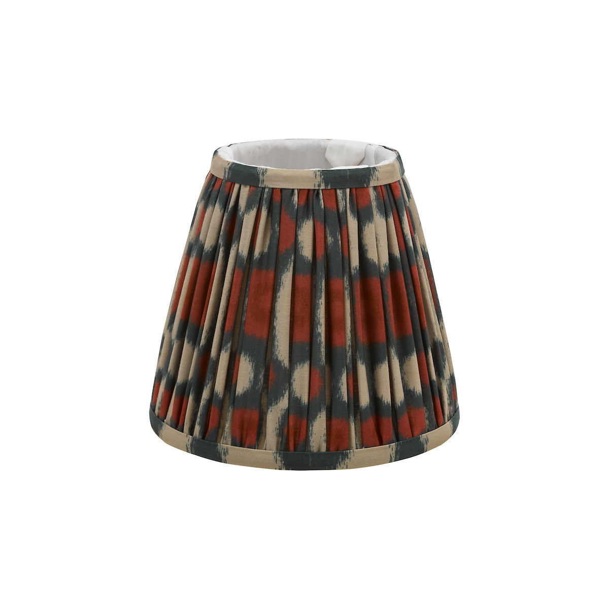 Dar Ikat Red and Green Cotton Tapered drum Shade 15cm