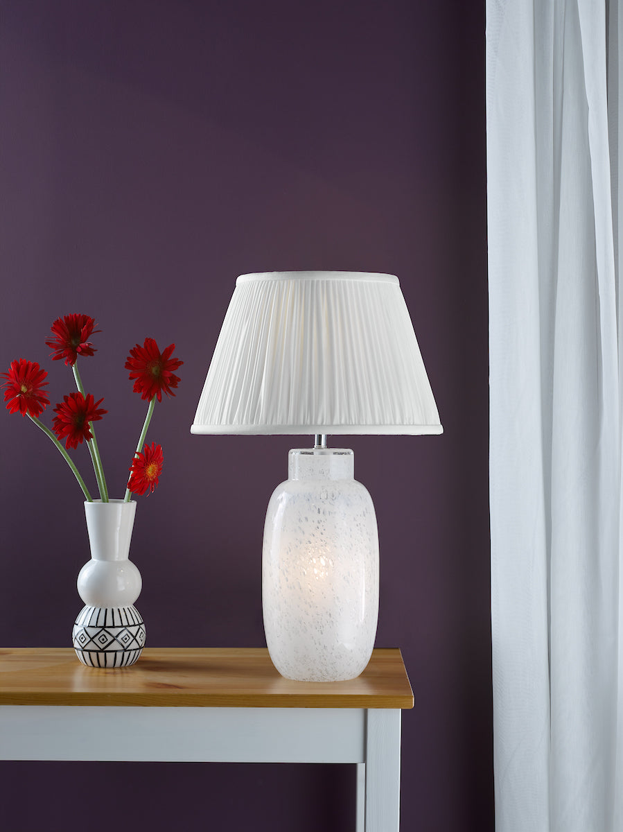 Dar Ileana Table Lamp White Glass Base Only