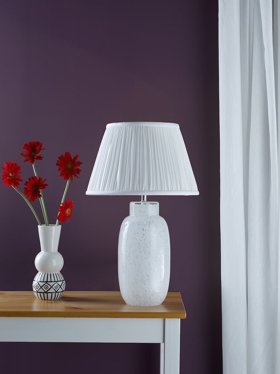 Dar Ileana Table Lamp White Glass Base Only