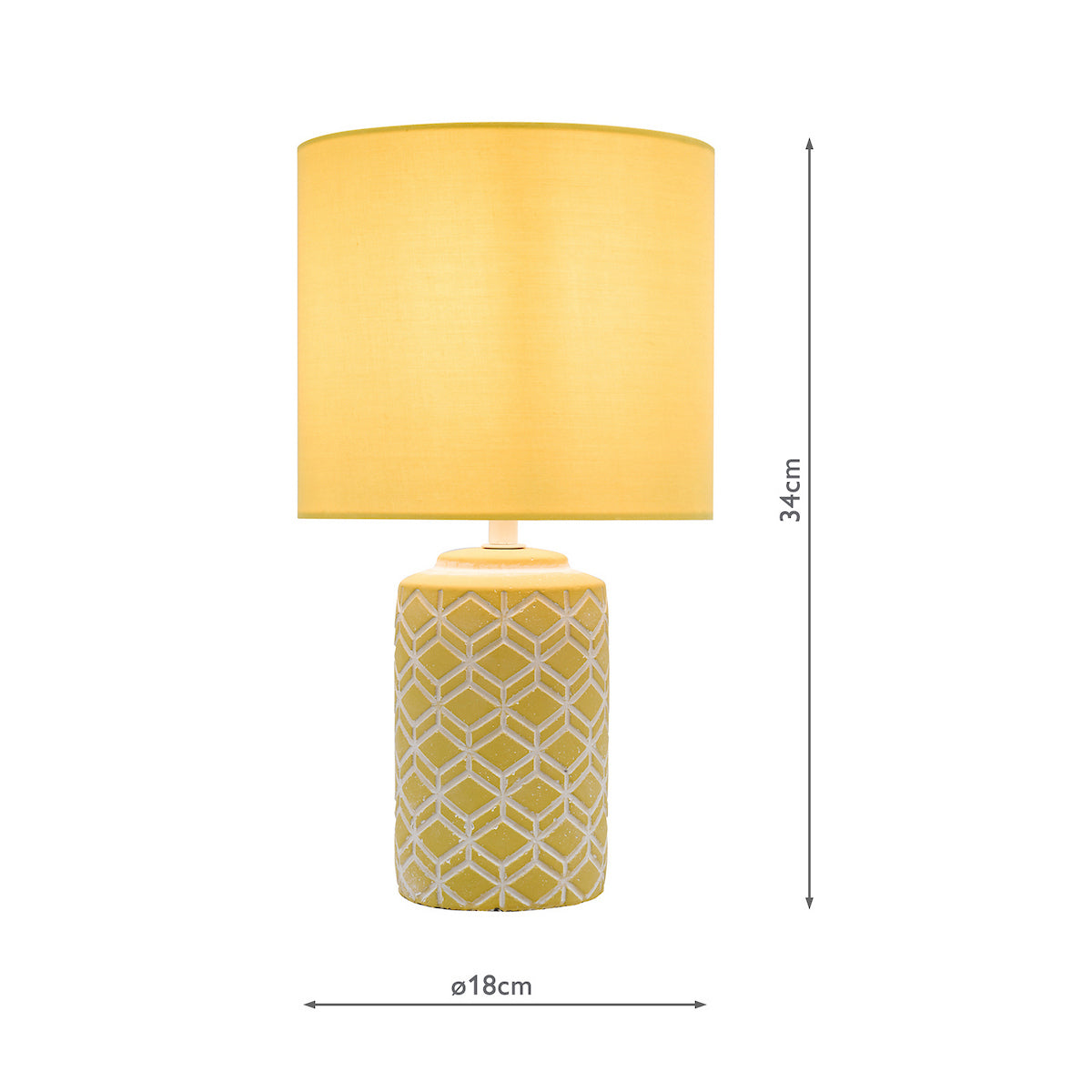 Dar Ilona Ceramic Table Lamp Yellow With Shade