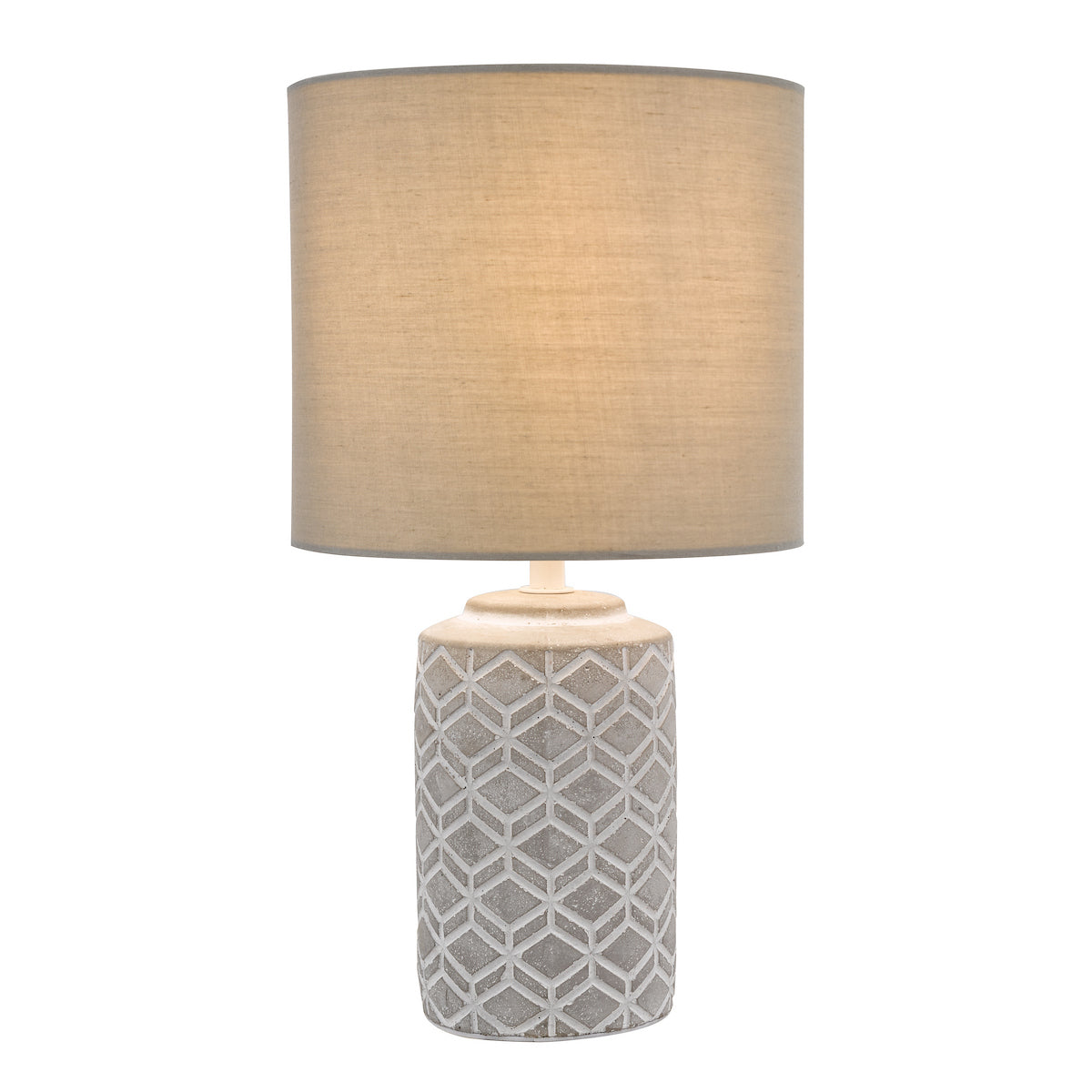 Dar Ilona Ceramic Table Lamp Grey With Shade