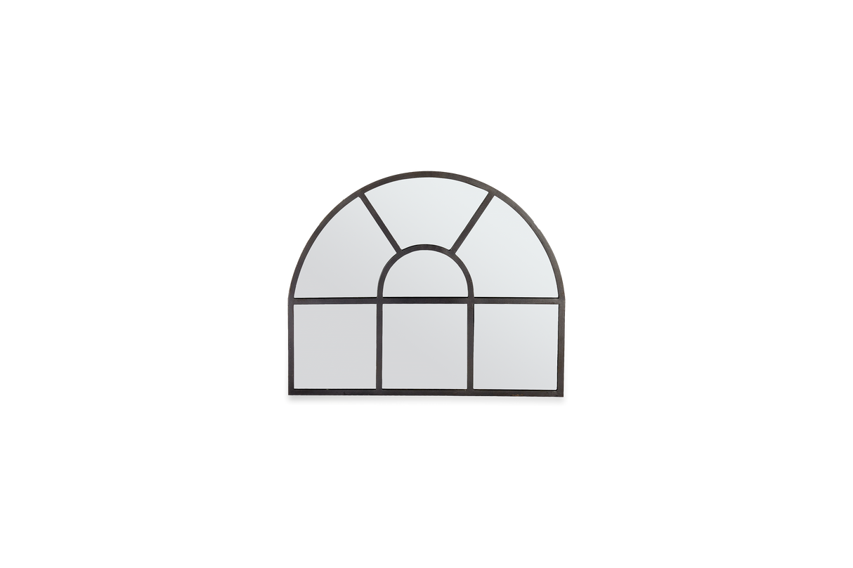 Nkuku Imoma Iron Overmantle Arch Mirror Black