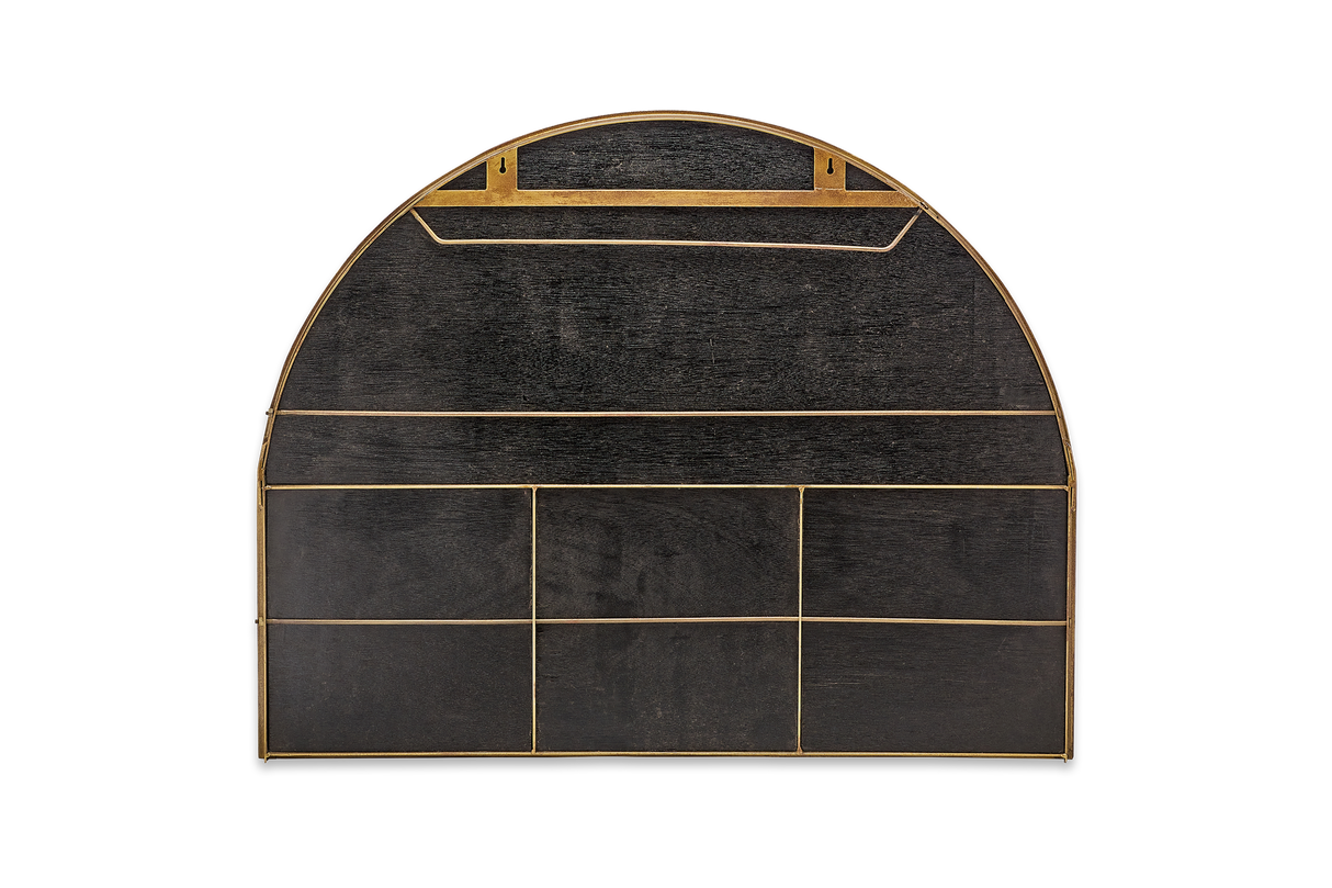 Nkuku Imoma Iron Overmantel Arch Mirror Brass