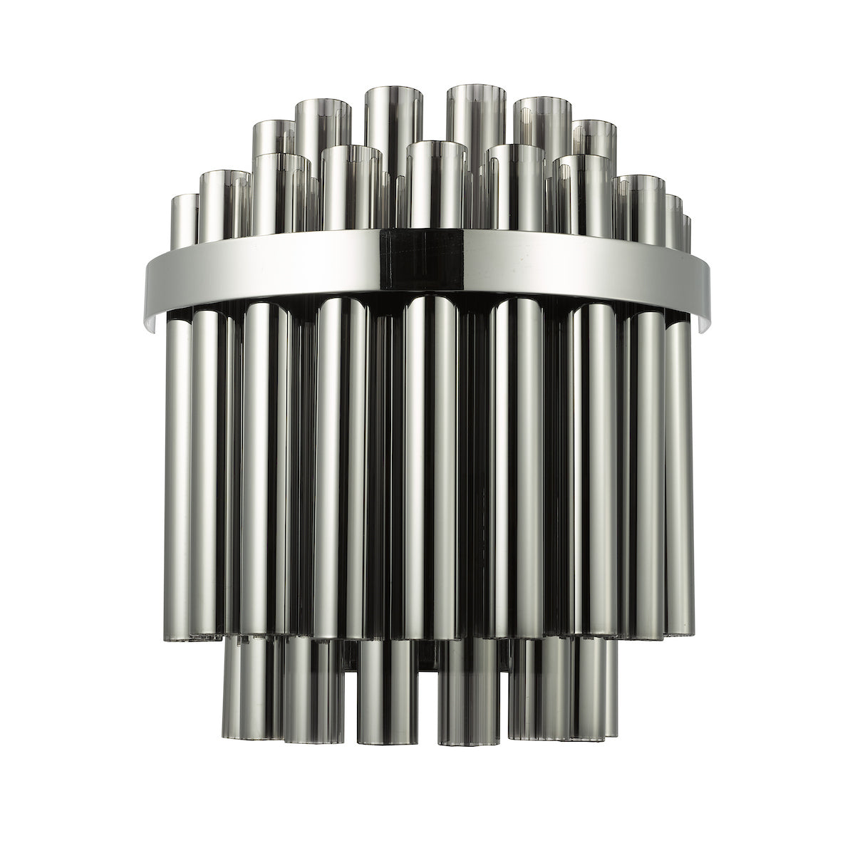Dar Imani 2 Light Wall Light Polished Chrome and Smoked Ribbed Glass