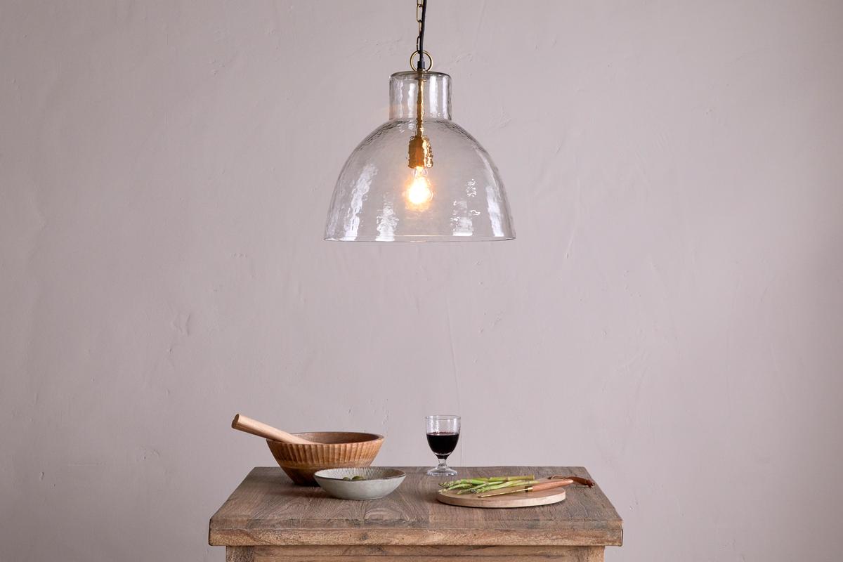 Nkuku Inayah Recycled Glass Pendant Clear