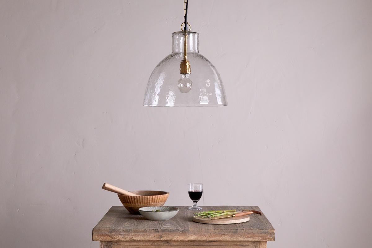 Nkuku Inayah Recycled Glass Pendant Clear