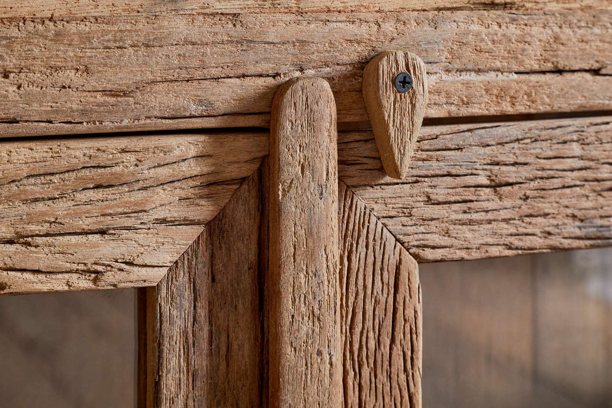 Nkuku Ibo Reclaimed Wood & Glass Sideboard Natural