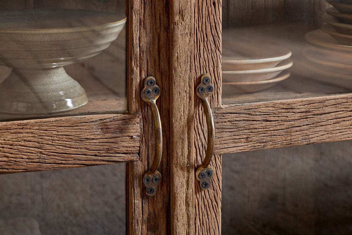 Nkuku Ibo Reclaimed Wood & Glass Sideboard Natural